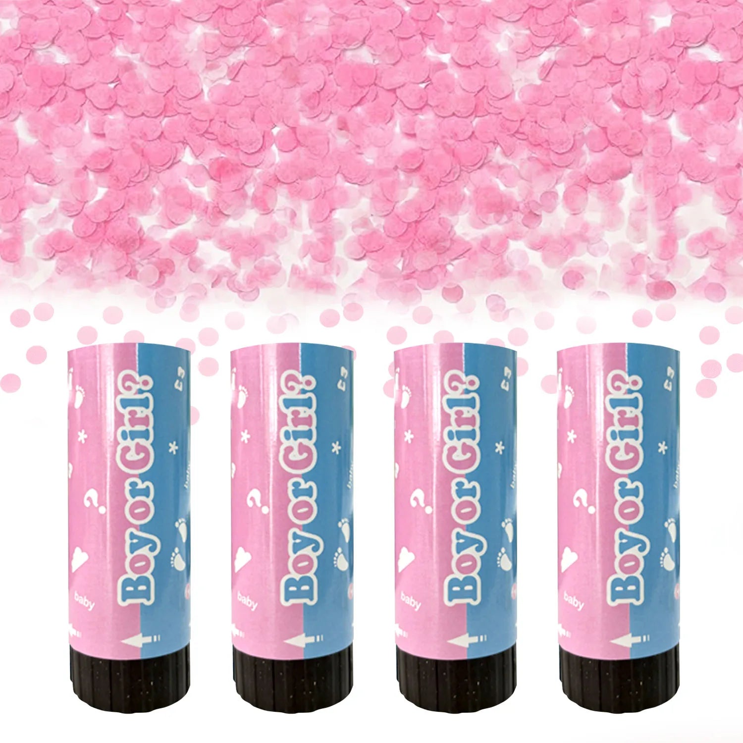 Set de Petits Canons à Confettis Babyshower Fille Moderne