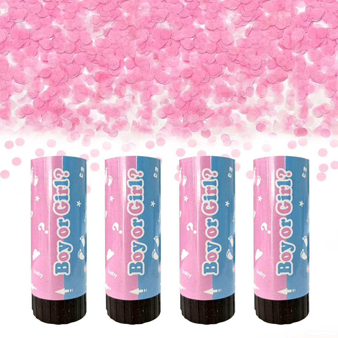 Set de Petits Canons à Confettis Babyshower Fille Moderne