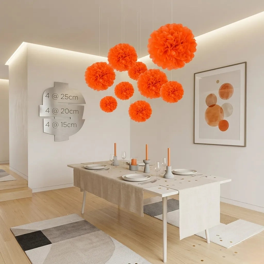 Set de Pompons Déco Orange Design