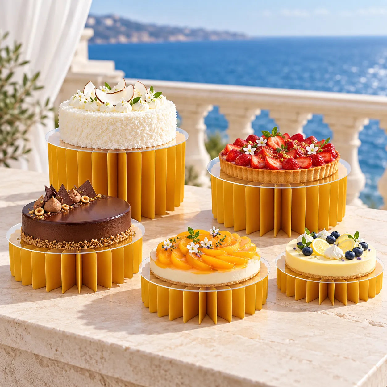 Set de Supports à Gâteaux Oranges Elégant