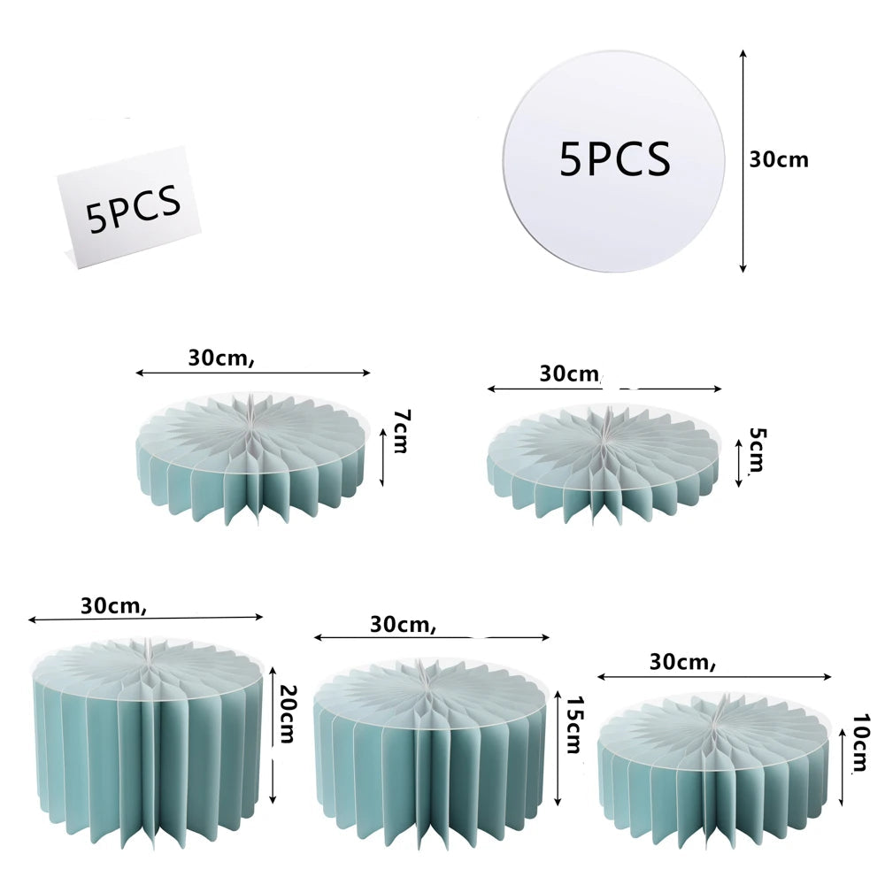 Set de Supports à Gâteaux en Carton Bleu  5 Pièces