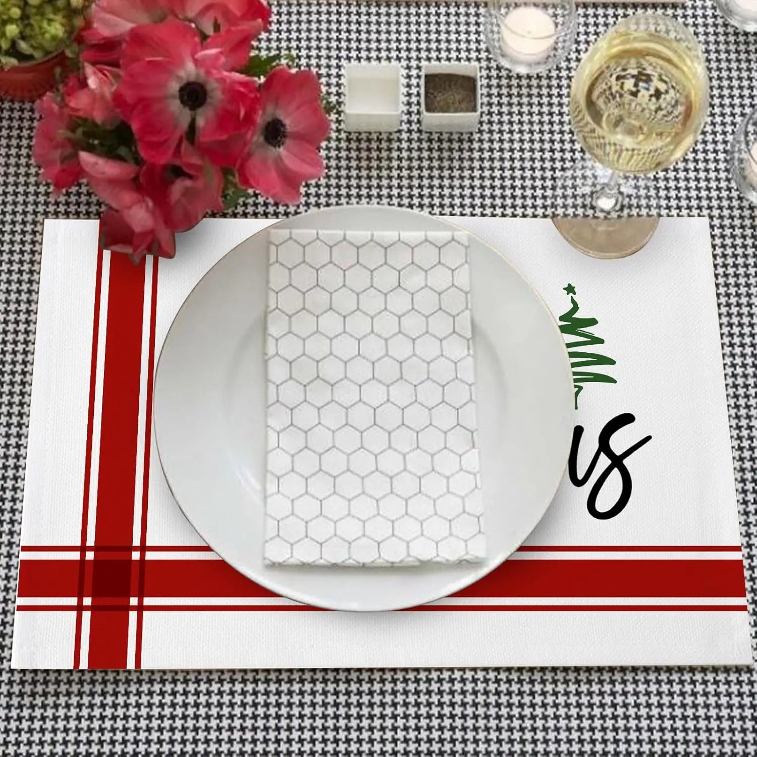 Set de Table Blanc Épuré Noël de qualité
