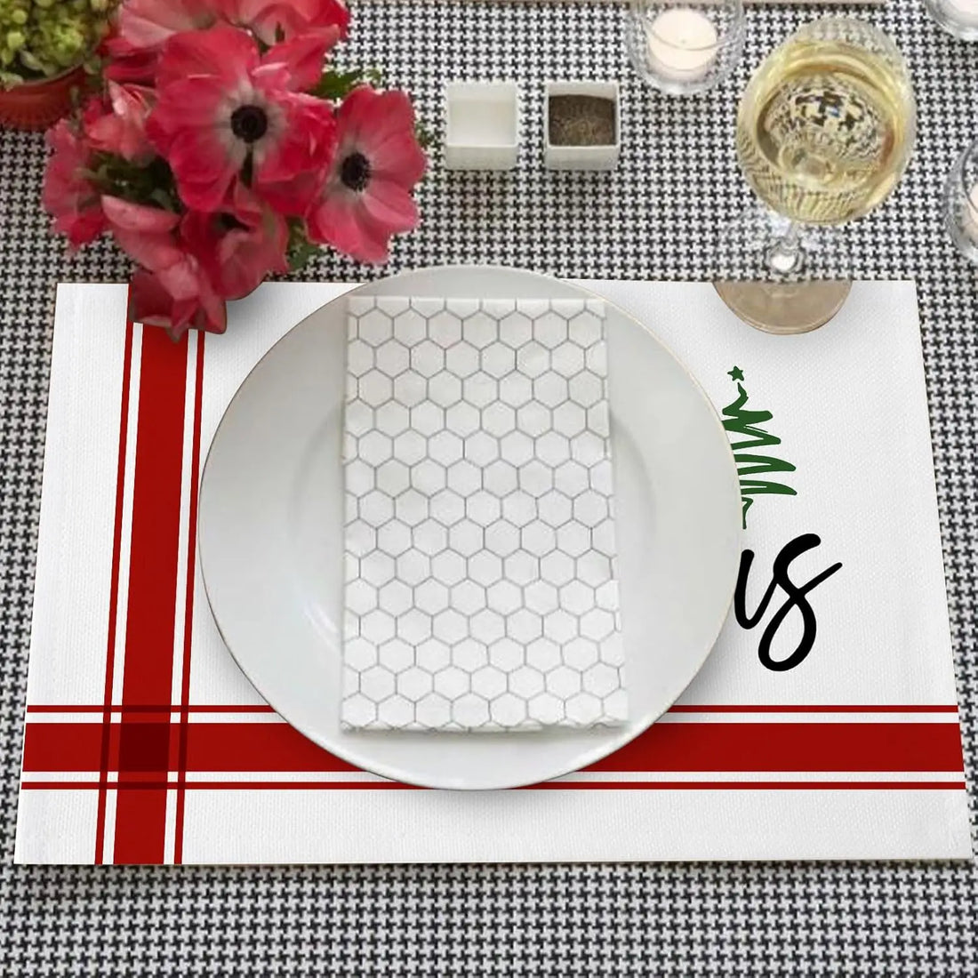Set de Table Blanc Épuré Noël de qualité