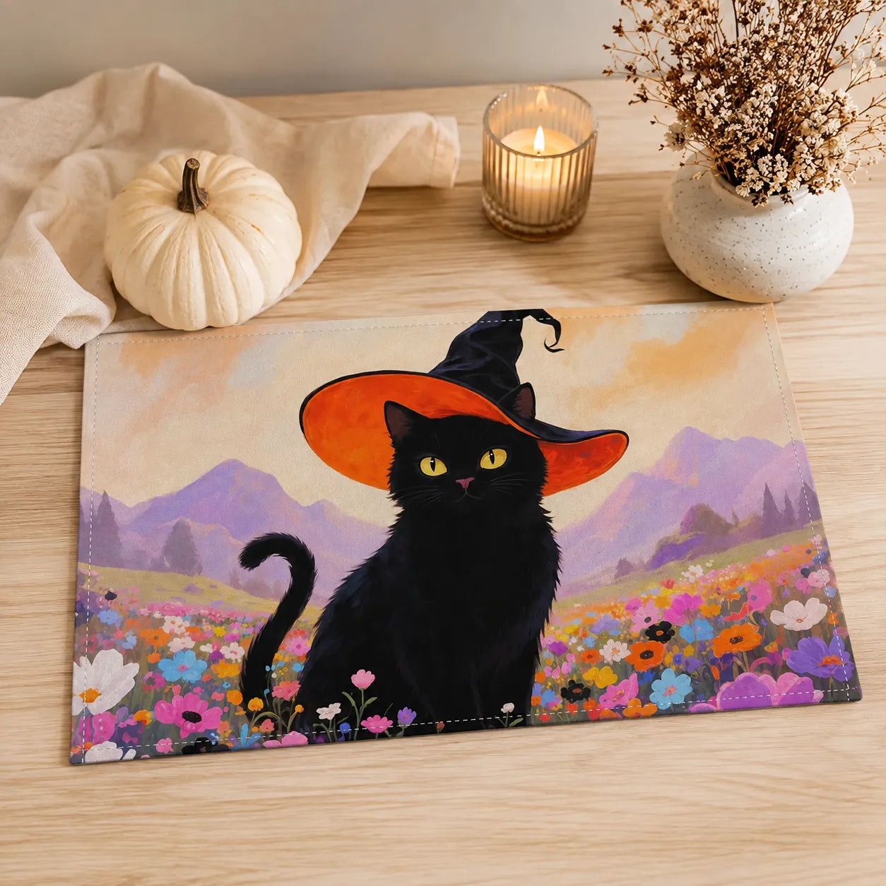 Set de Table Chat Halloween Pratique