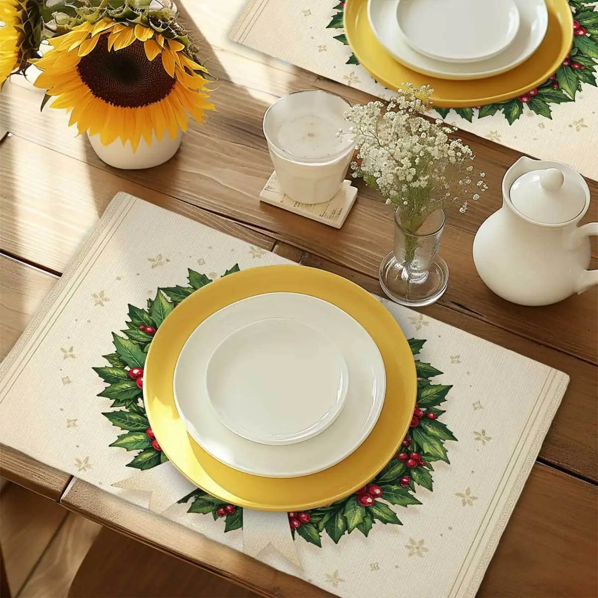 Set de Table Couronne de Noël de qualité