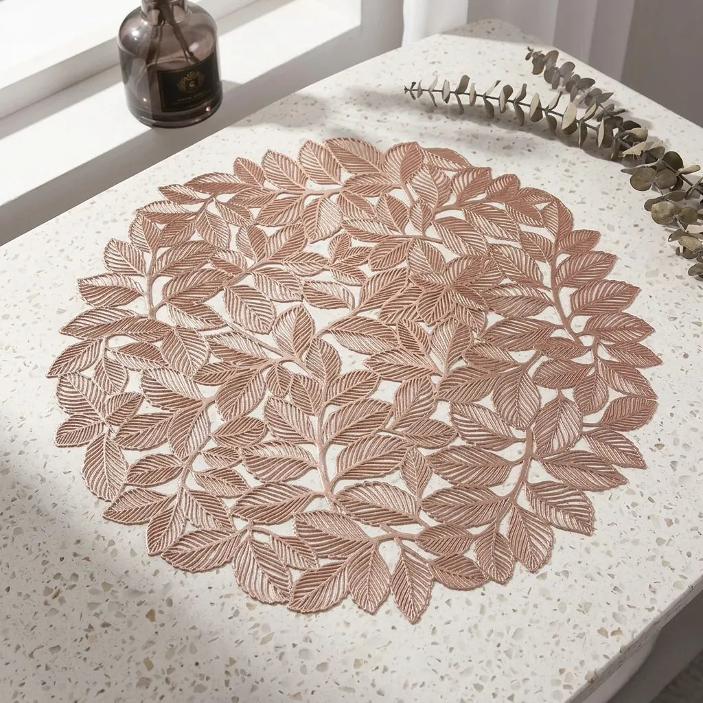 Set de Table Feuilles Rose Gold Chic