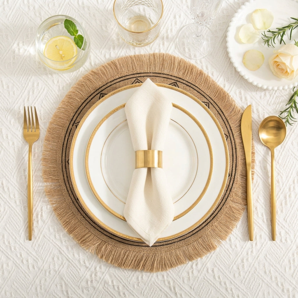 Set de Table Floral à Franges