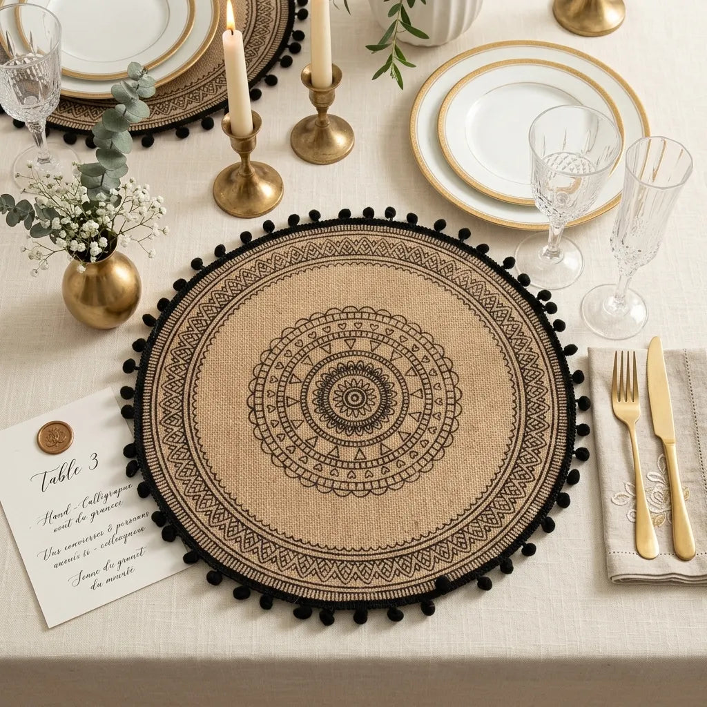 Set de Table Mariage Bohème Minimaliste