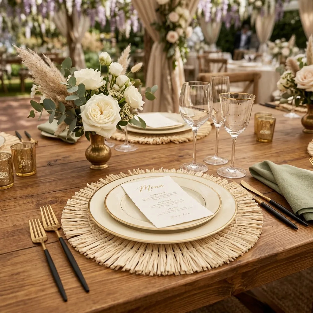 Set de Table Mariage Créatif Tissé Minimaliste