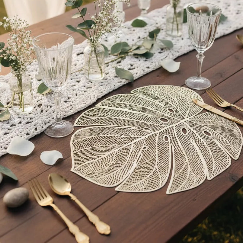 Set de Table Mariage Original Doré Stylé