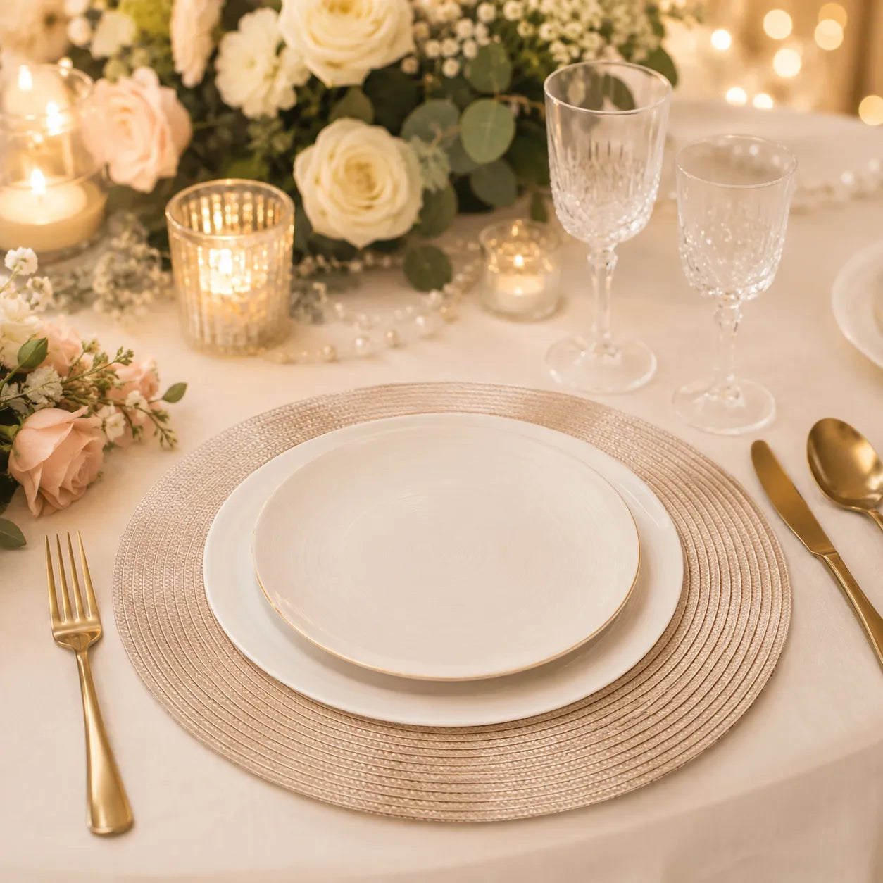 Set de Table Mariage Rond Epuré chic