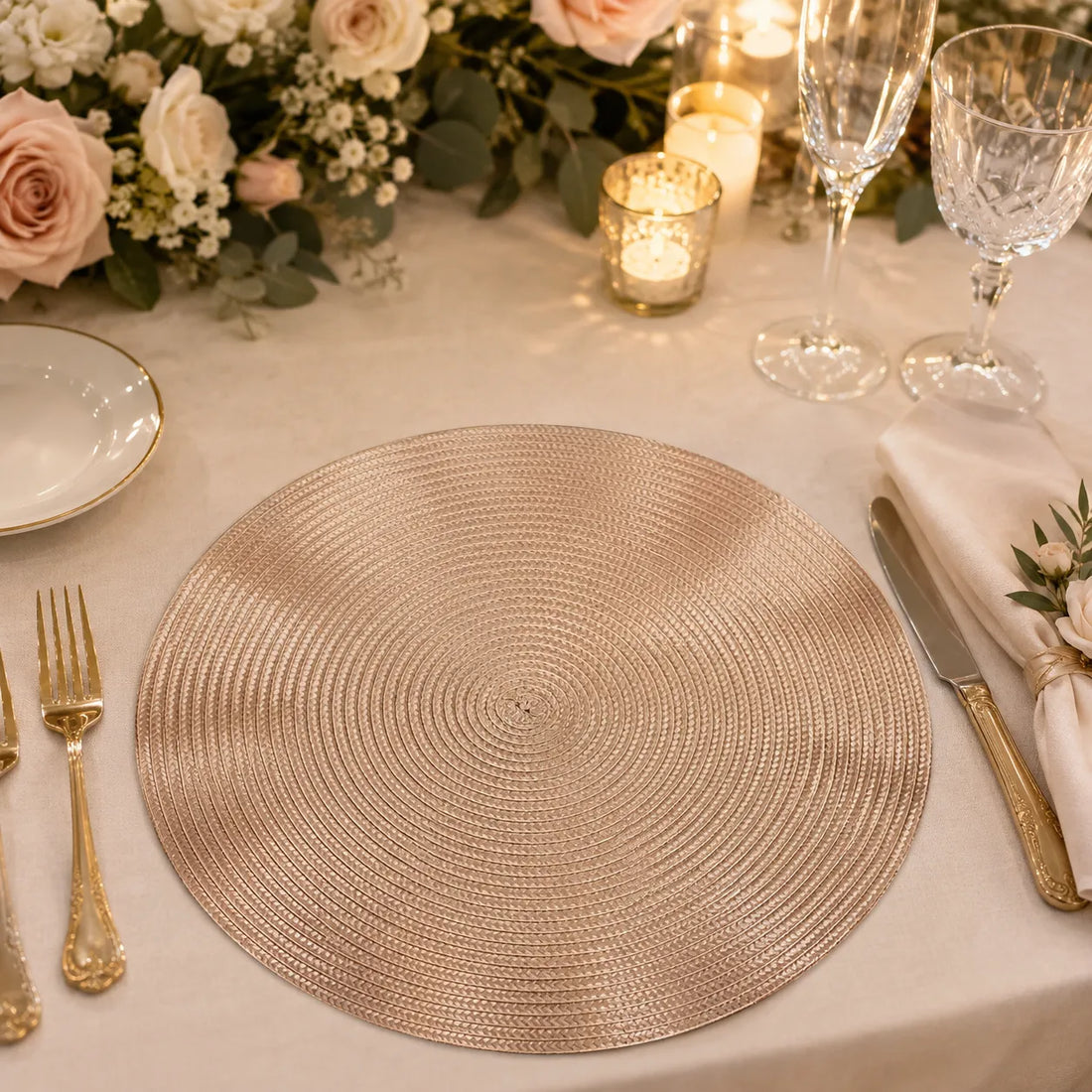 Set de Table Mariage Rond Minimaliste unique