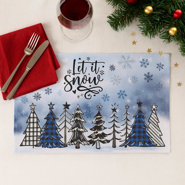 Set de Table Noël Elégant Bleu