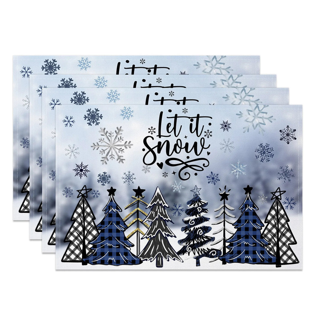 Set de Table Noël Elégant Bleu Unique