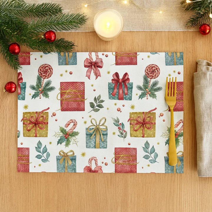Set de Table Noël à Motifs Cadeaux