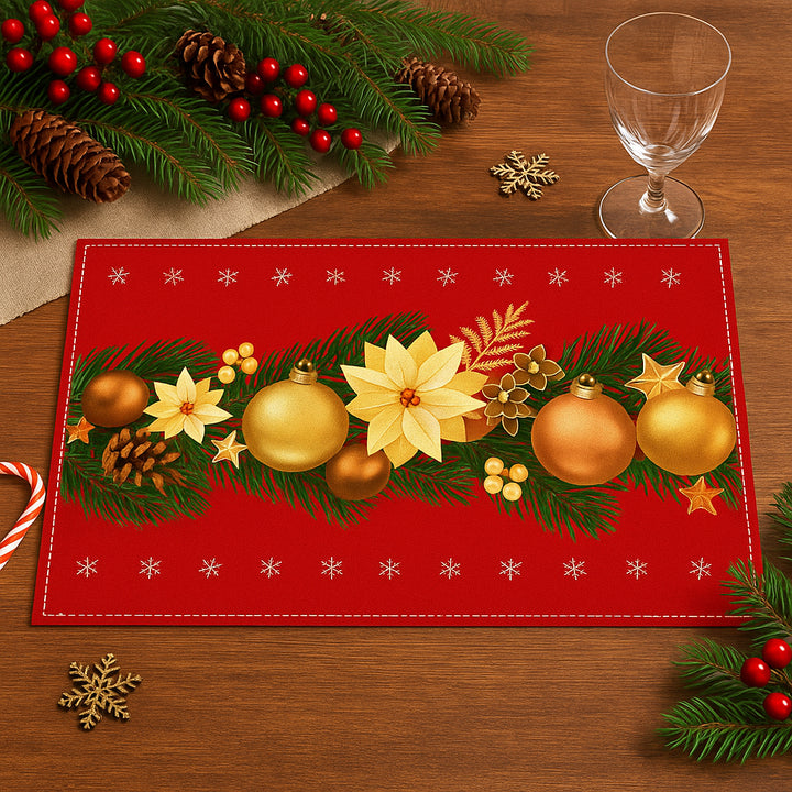 Set de Table Noël Rouge et Doré stylé