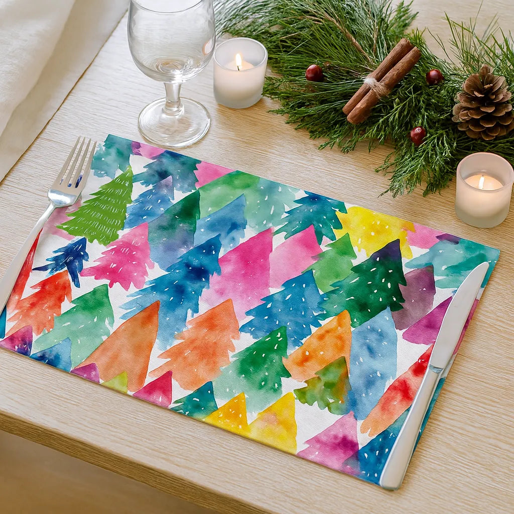 Set de Table Noël Sapins Colorés