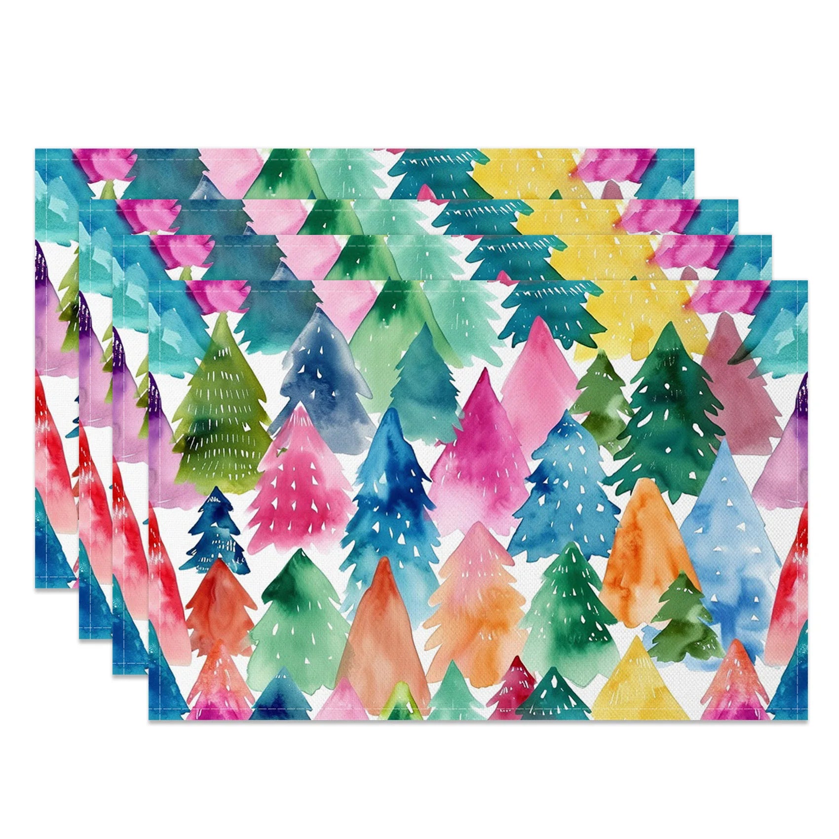 Set de Table Noël Sapins Colorés Design