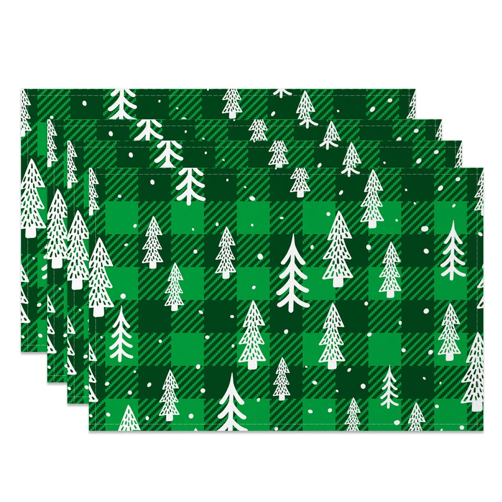 Set de Table Noël Vert à Carreaux Unique