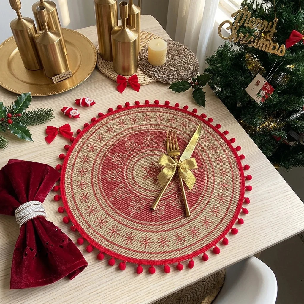 Set de Table Noël en Jute Design élégant 