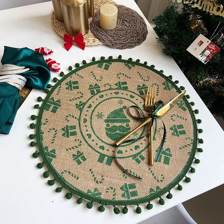 Set de Table Rond Motifs Noël