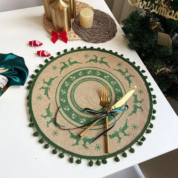 Set de Table Rond en Jute Minimaliste