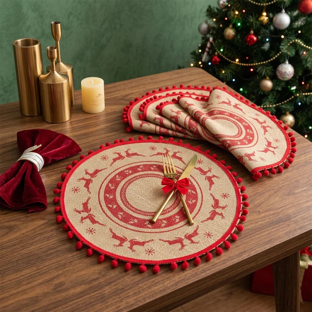 Set de Table Rond en Jute Rennes élégant 