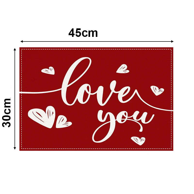 Set de Table Saint-Valentin « Love You » durable