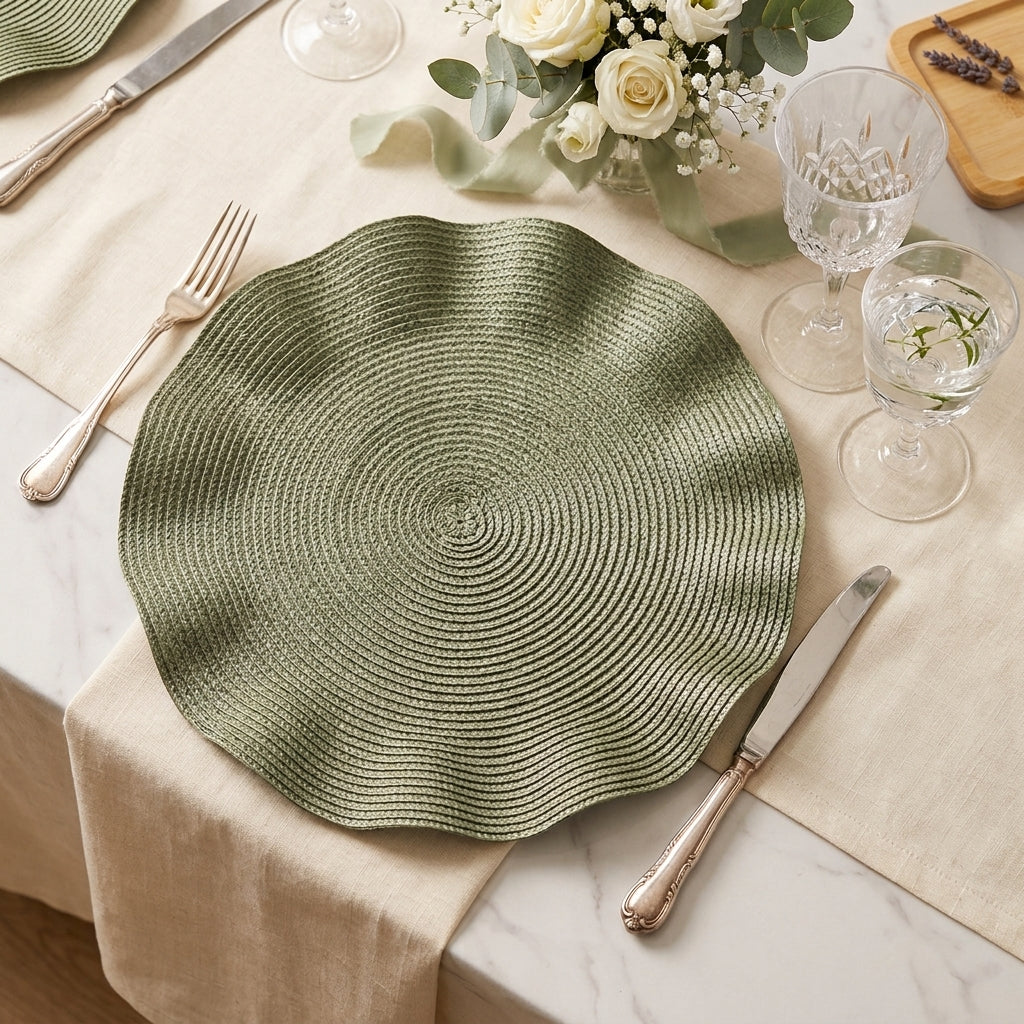 Set de Table Vert Ondulé