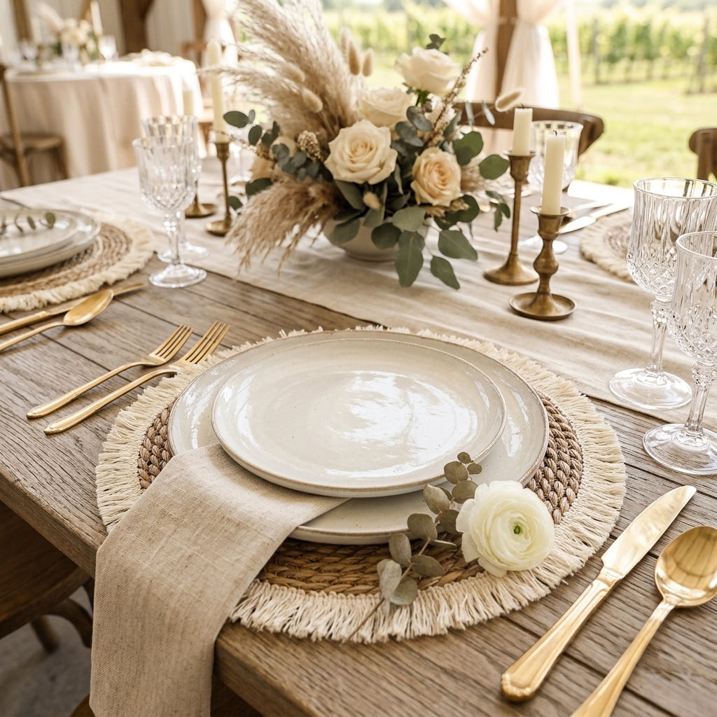 Set de Table en Paille Mariage Boho