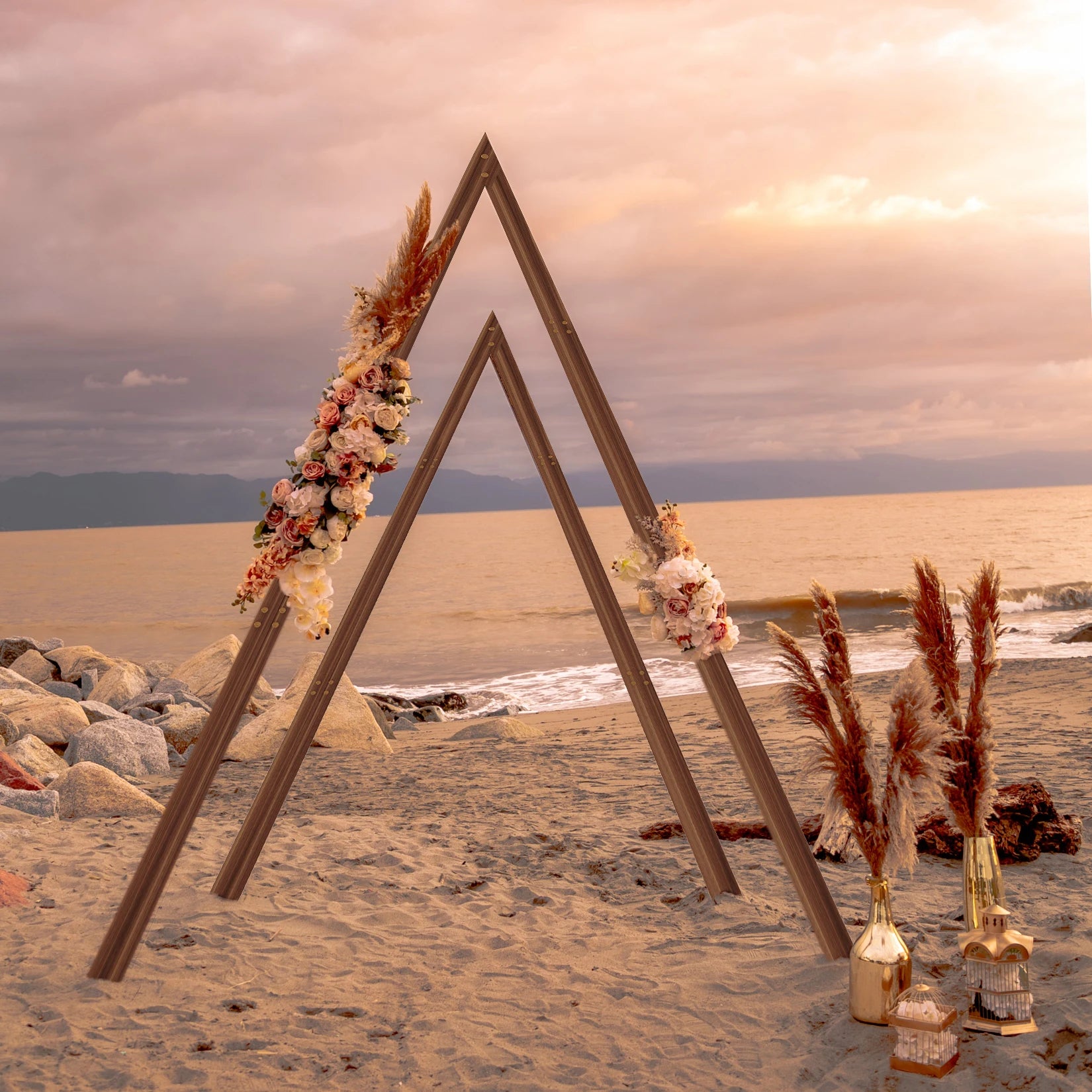 Support Arc Mariage Triangulaire en Bois Unique