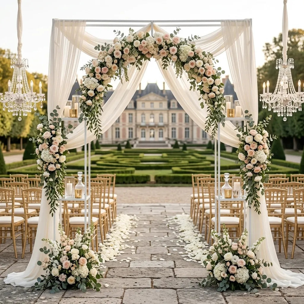 Support Arche Mariage Élégant Minimaliste
