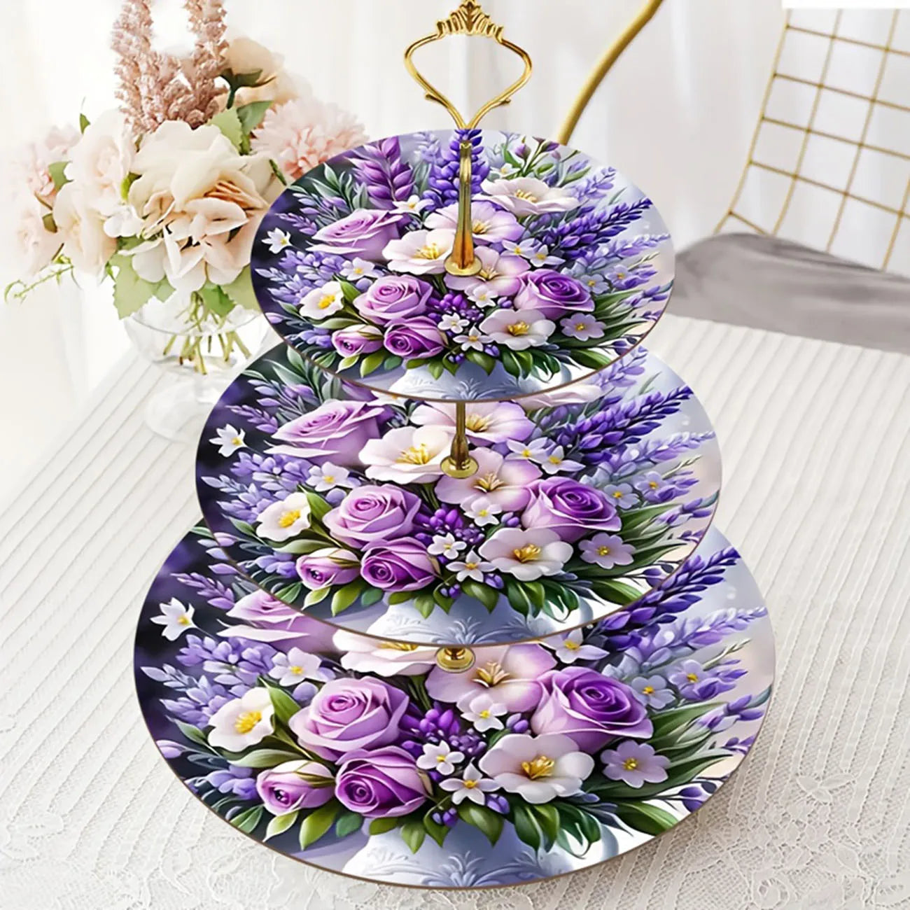 Support Cupcake Fleuri Violet Amovible