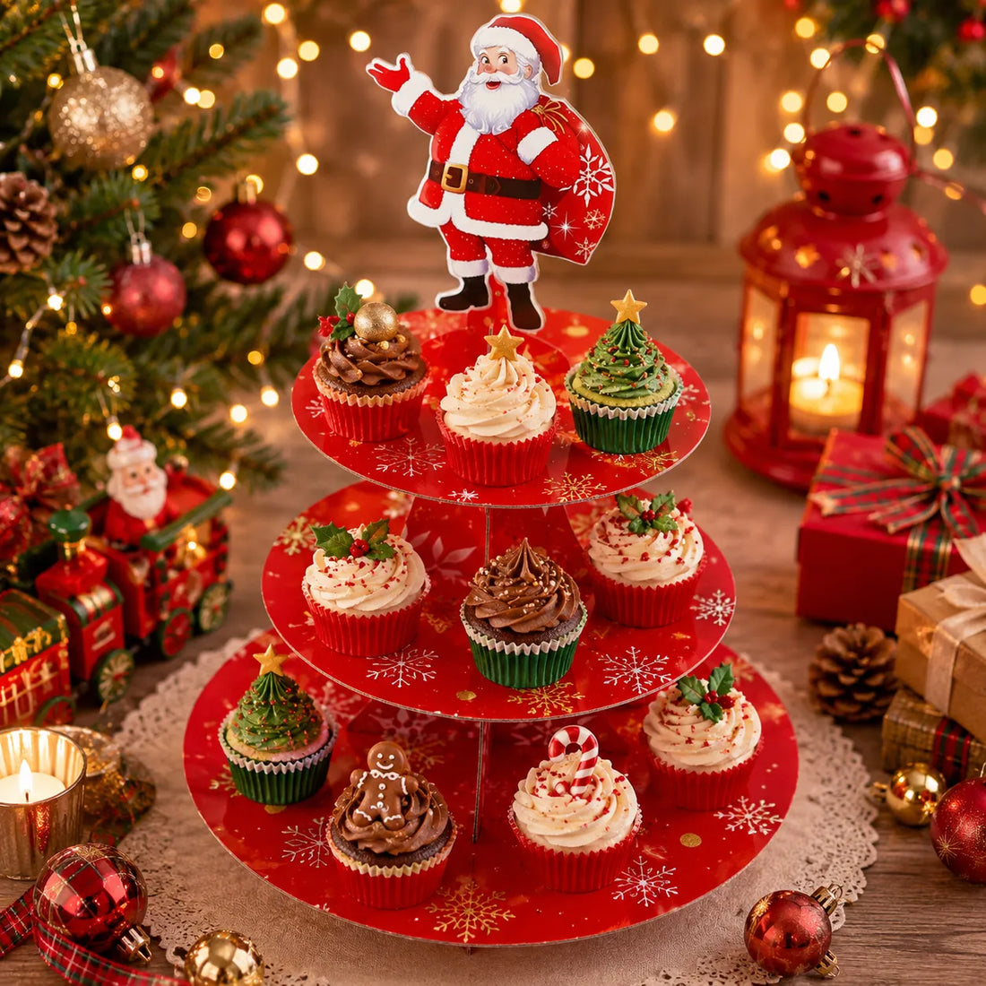 Support à Cupcake Père Noël