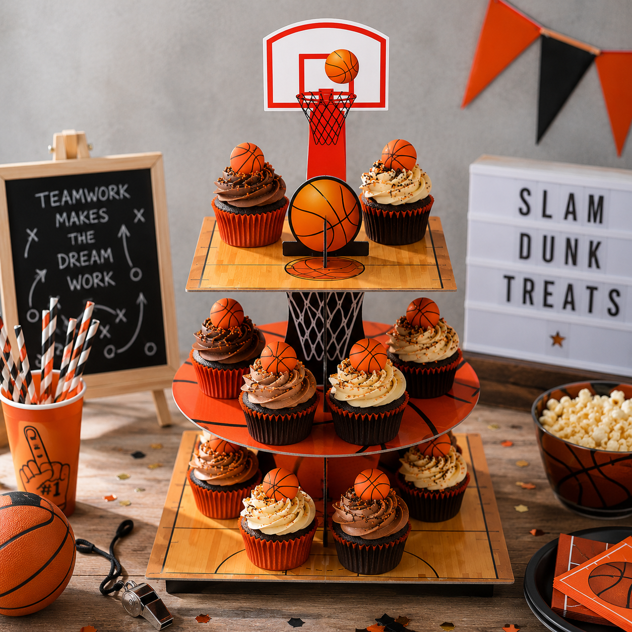 Support à Cupcakes Basketball Dynamique
