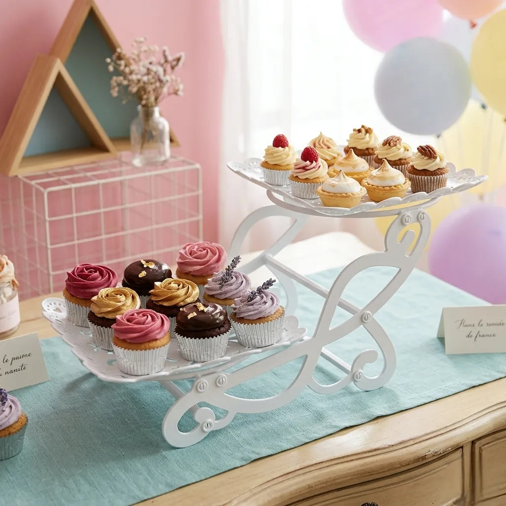 Support à Cupcakes Carré Ajouré Original élégante