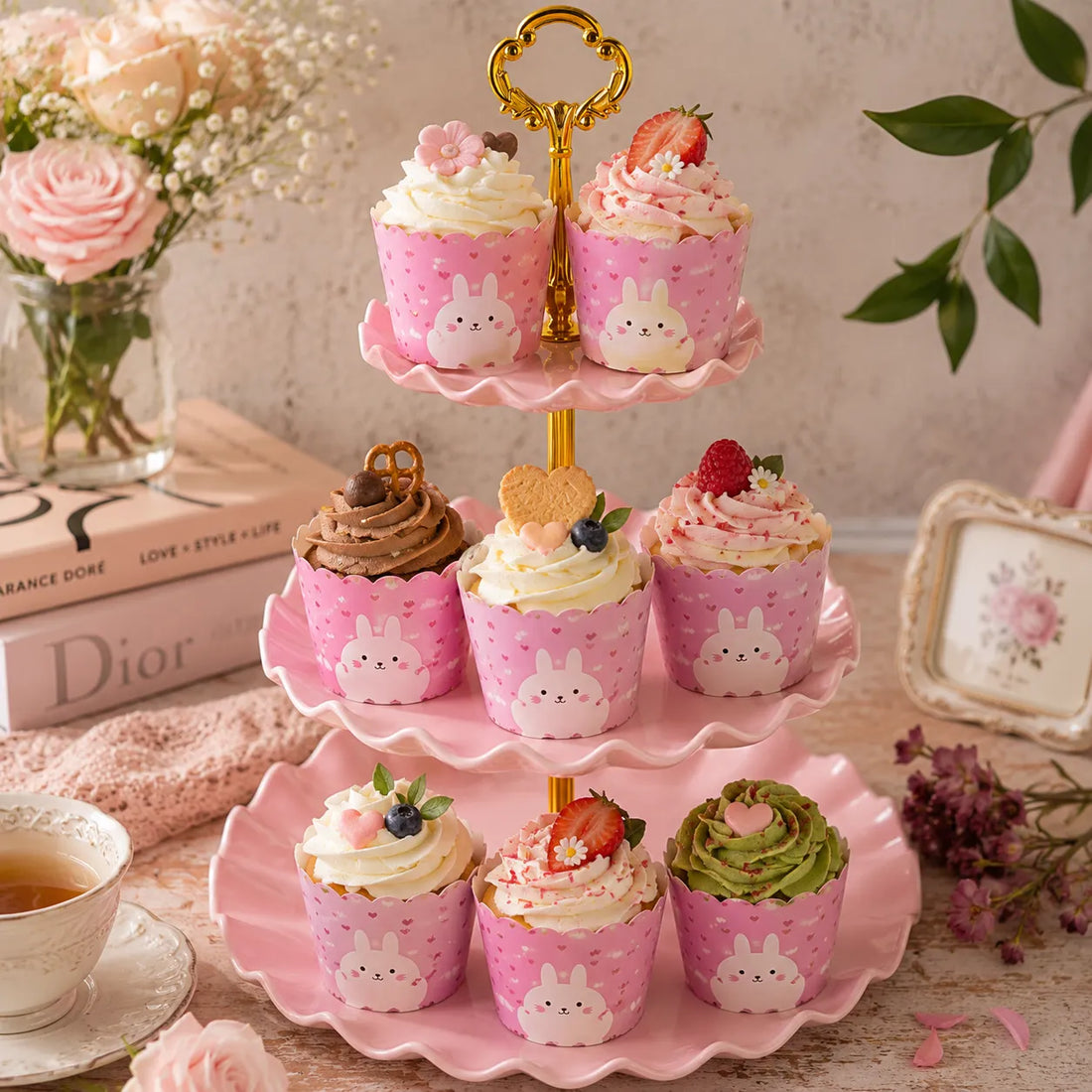 Support à Cupcakes Carré en Plastique 