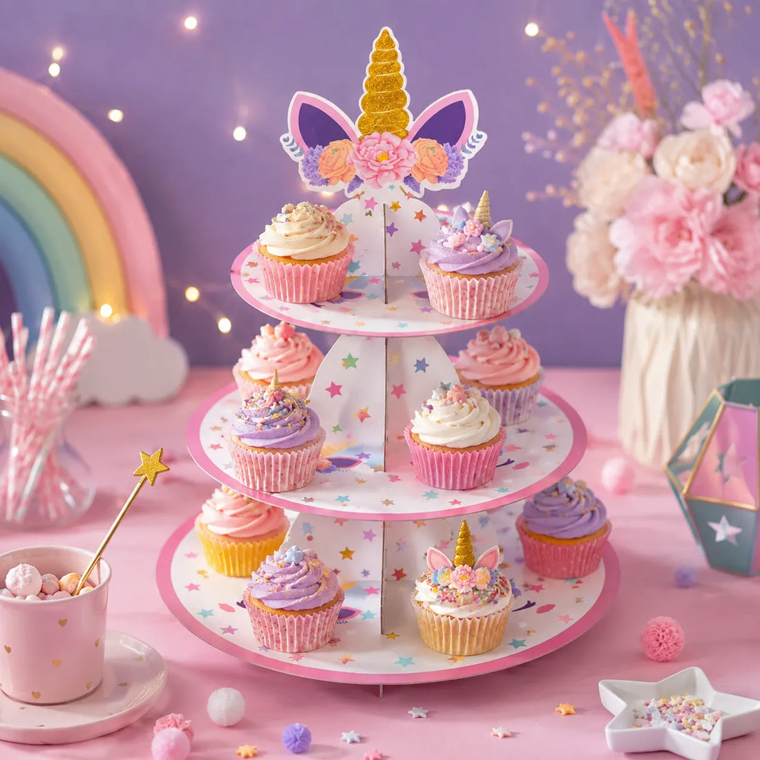 Support à Cupcakes Licorne 