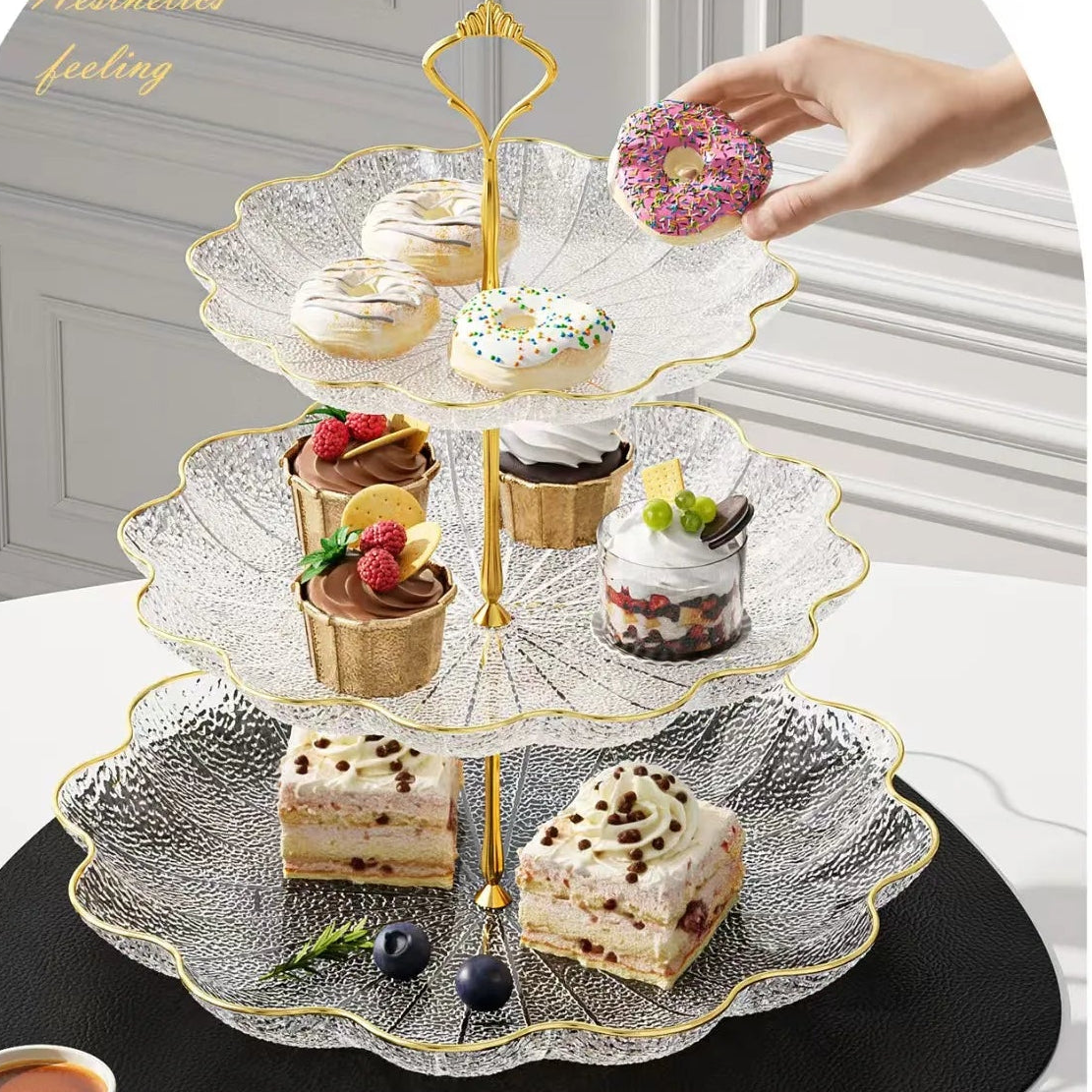 Support Cupcakes Lotus en Plastique Raffiné
