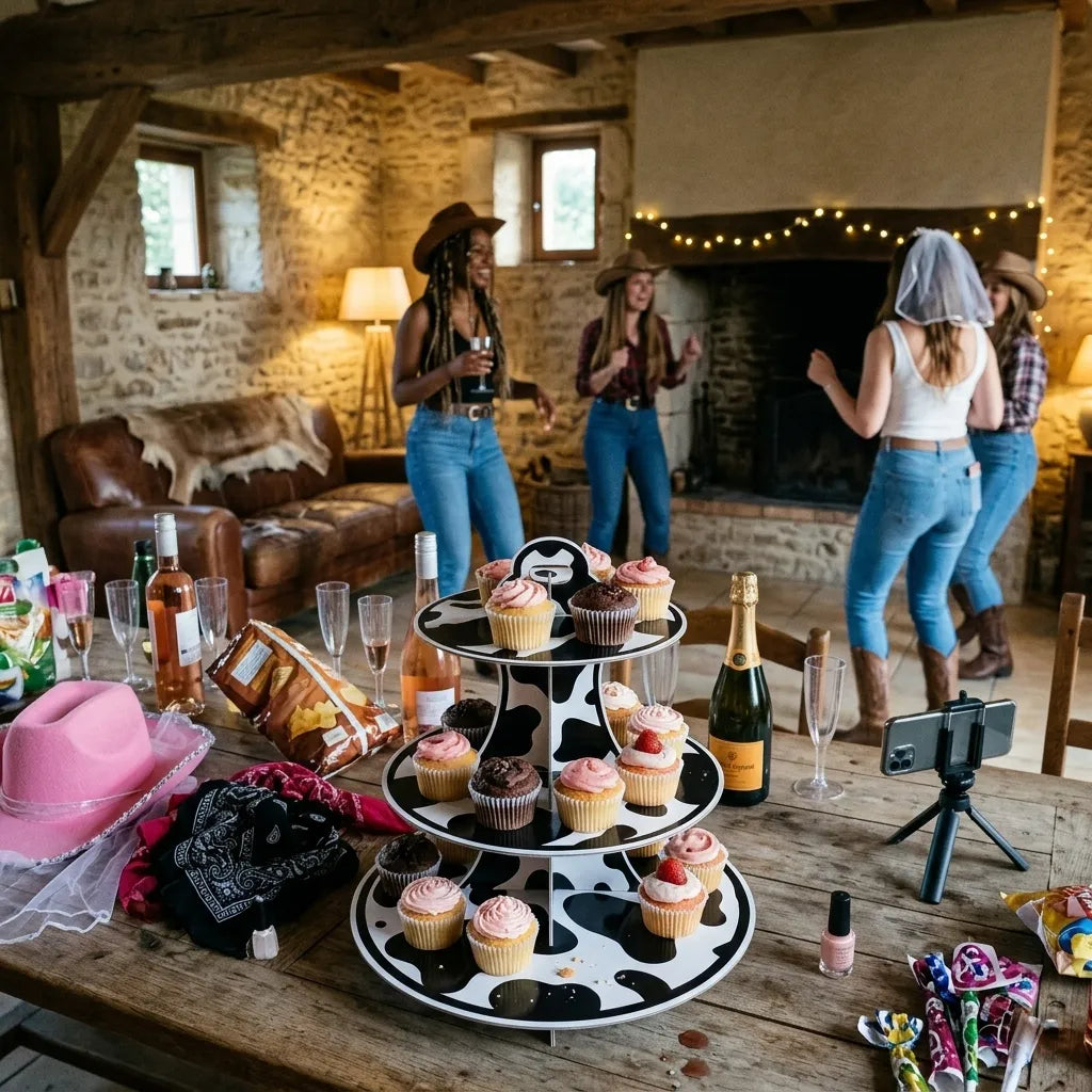 Support à Cupcakes Motif Vache Design