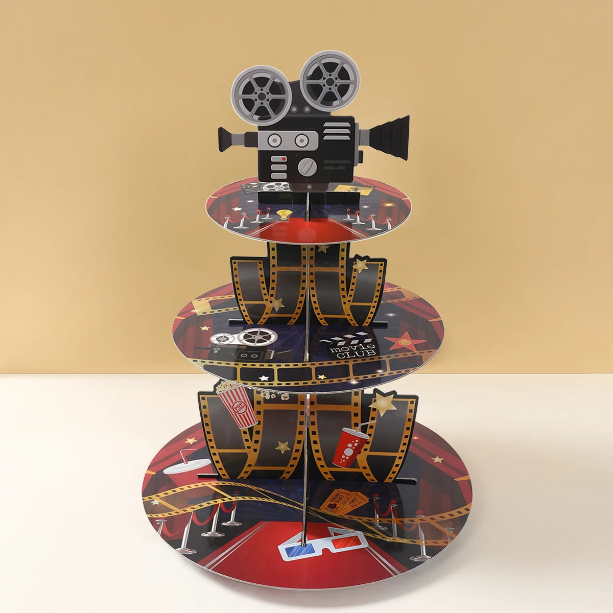 Support à Cupcakes Thème Cinéma amusant