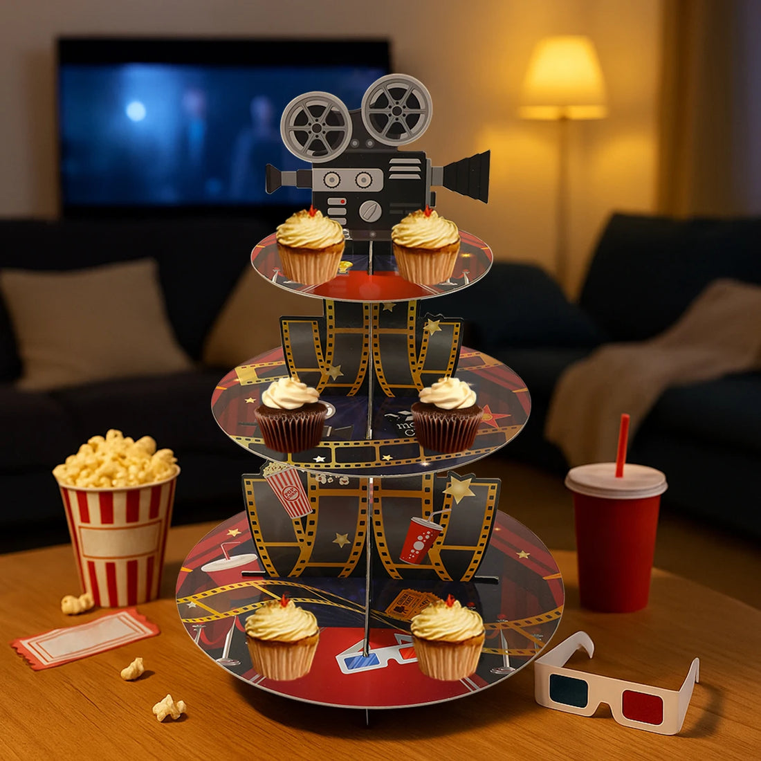 Support à Cupcakes Thème Cinéma authentique