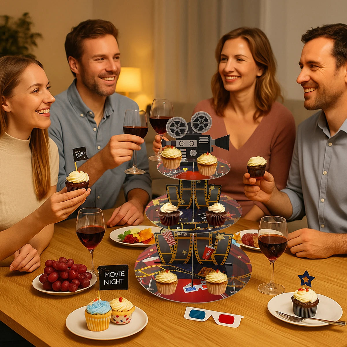 Support à Cupcakes Thème Cinéma festif