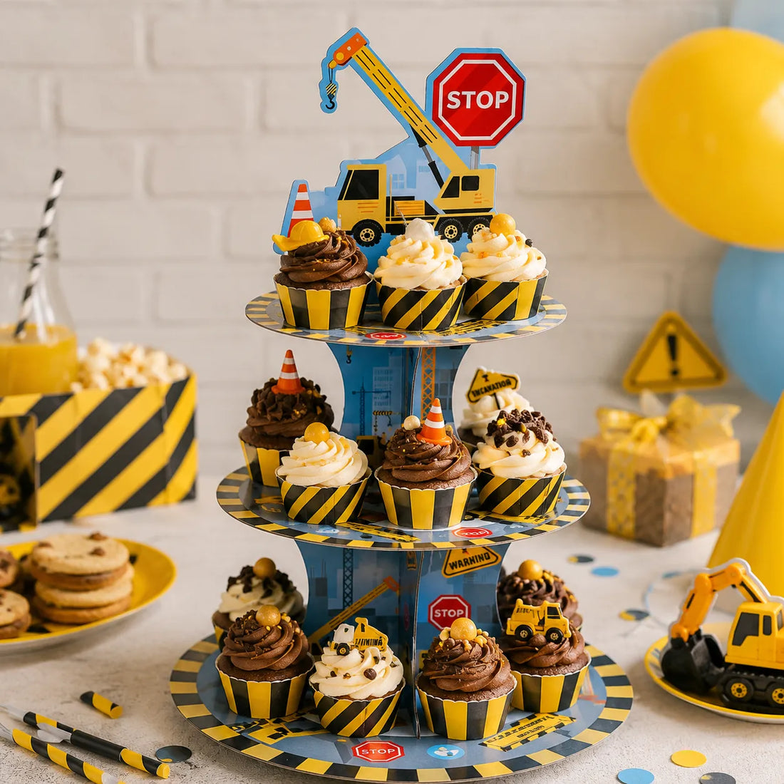 Support Cupcakes Thème Construction