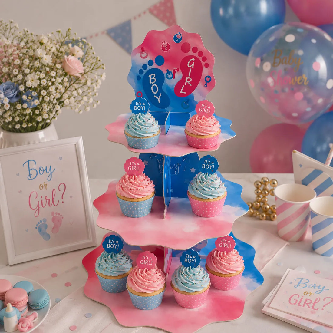 Support à Cupcakes pour Baby Shower