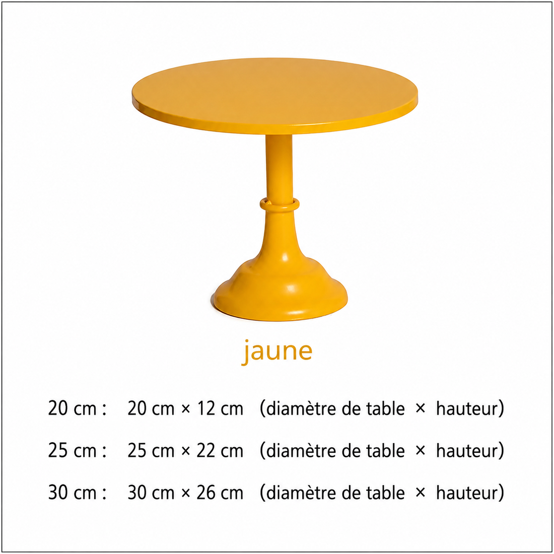 Support à Gâteau Jaune Dimensions