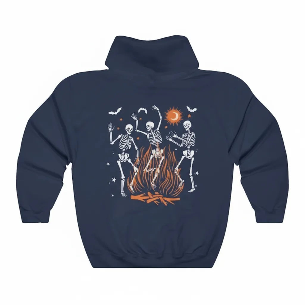 Sweat à Capuche Squelettes Halloween Gris