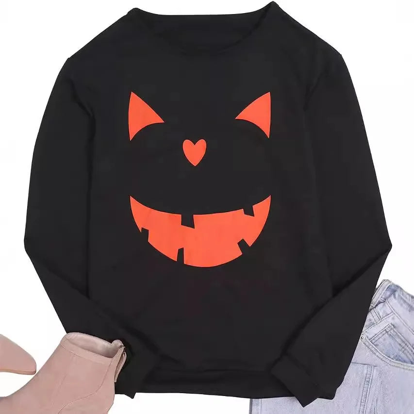 Sweat Noir Citrouille Unique