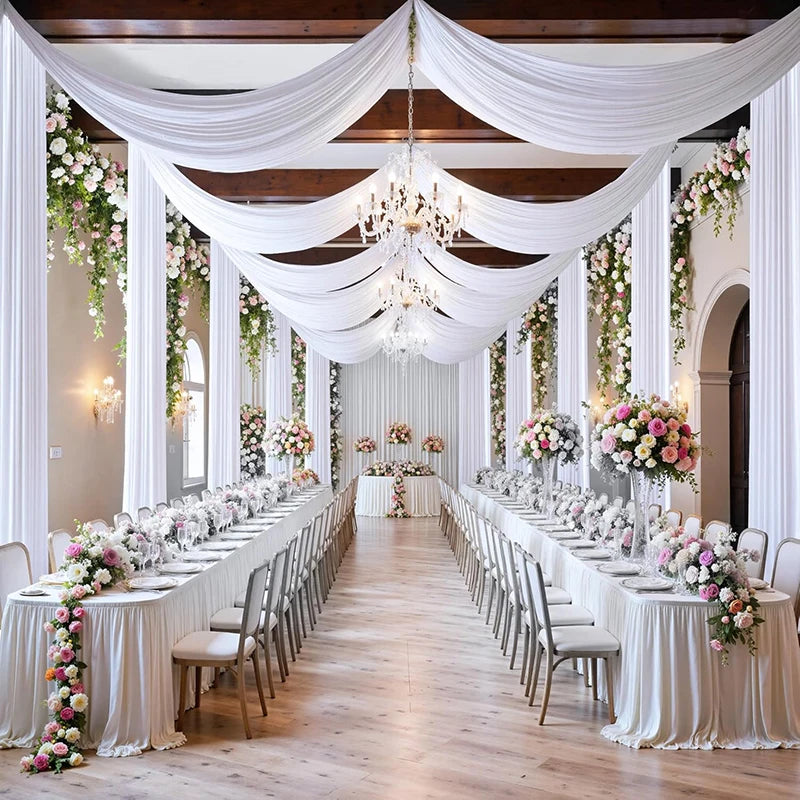 Tenture Mariage Blanc Double Couche Propre