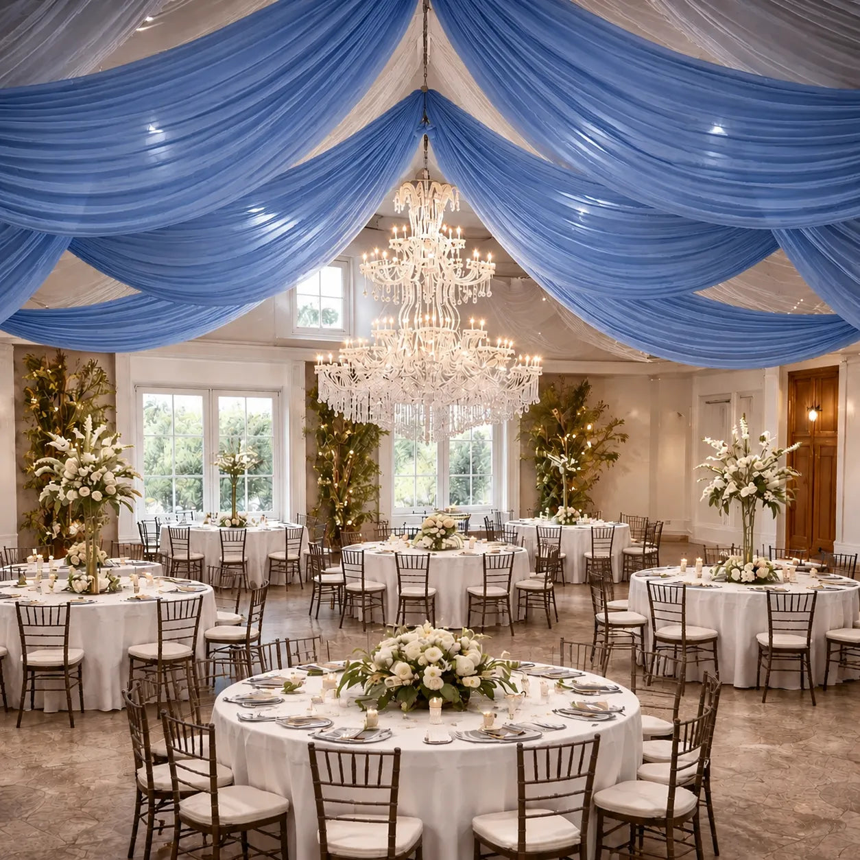 Tenture Mariage Bleu Marine classe